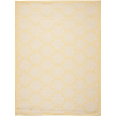 Courtyard Beige and Yellow 8' x 11' Sisal Weave Outdoor Area Rug