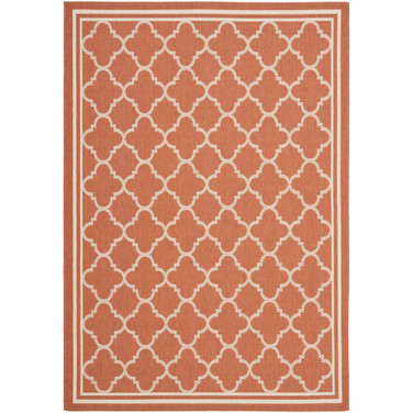 Courtyard Terracotta and Bone 6'7" x 9'6" Sisal Weave Outdoor Area Rug