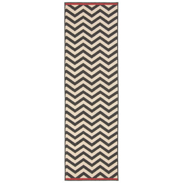 Alfresco ALF-9646 Black 2'3" x 7'9" Runner Area Rug, Indoor/Outdoor