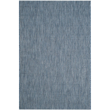 Courtyard Navy and Gray 5'3" x 7'7" Sisal Weave Outdoor Area Rug