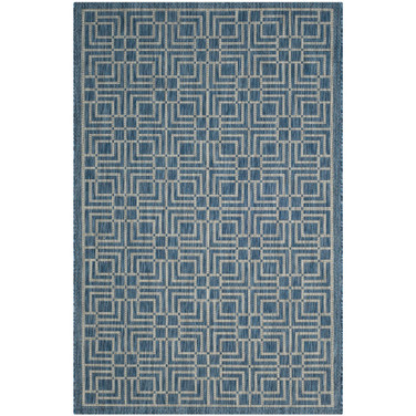 Courtyard Navy and Gray 9' x 12' Outdoor Area Rug