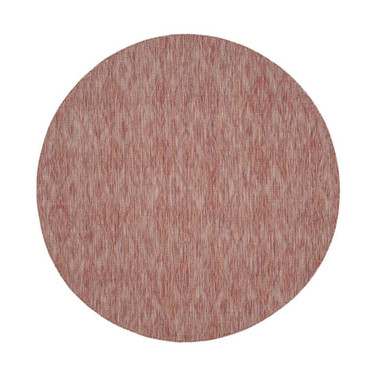 Courtyard Red 6'7" x 6'7" Round Outdoor Area Rug