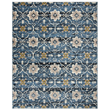Amsterdam Blue and Creme 9' x 12' Outdoor Area Rug