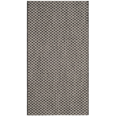 Courtyard Black and Light Gray 2' x 3'7" Sisal Weave Outdoor Area Rug