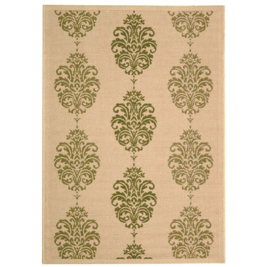 Courtyard Natural and Olive 2'3" x 14' Runner Outdoor Area Rug