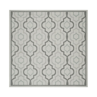Courtyard Light Gray and Anthracite 7'10" x 7'10" Sisal Weave Square Outdoor Area Rug