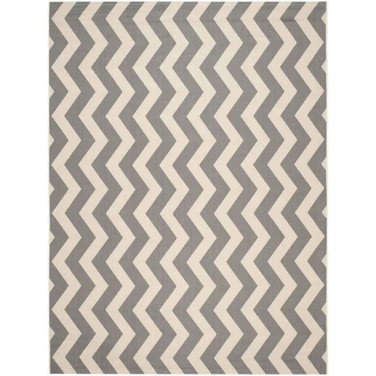 Courtyard Gray and Beige 8'11" x 12' Sisal Weave Rectangle Outdoor Area Rug
