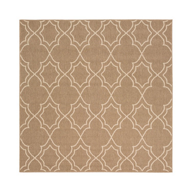 Alfresco ALF-9587 Camel 8'9" Square Area Rug, Indoor/Outdoor