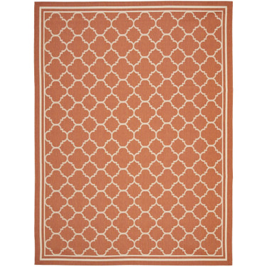 Courtyard Terracotta and Bone 9' x 12' Sisal Weave Outdoor Area Rug