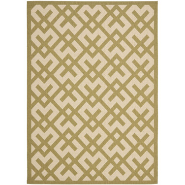 Courtyard Beige and Green 9' x 12' Sisal Weave Outdoor Area Rug