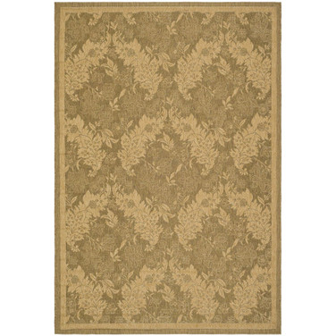 Courtyard Gold and Natural 6'7" x 9'6" Sisal Weave Outdoor Area Rug