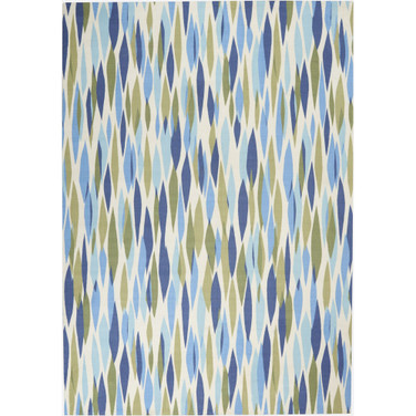 Shady Brights SHA01 Aquamarine 5'3" x 5'3" Square Outdoor Area Rug