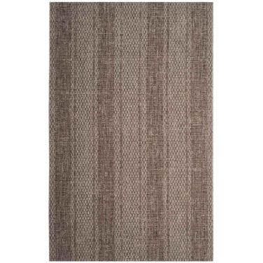 Courtyard Light Beige and Light Brown 6'7" x 9'6" Sisal Weave Outdoor Area Rug