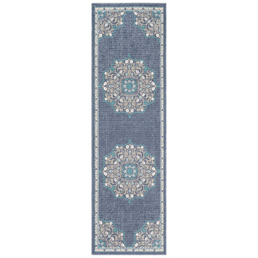 Alfresco ALF-9678 Charcoal 2'3" x 11'9" Runner Area Rug, Indoor/Outdoor
