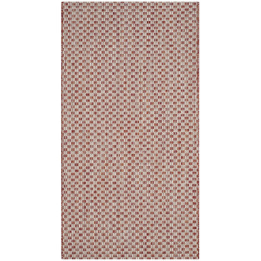 Courtyard Rust and Light Gray 2'7" x 5' Sisal Weave Outdoor Area Rug