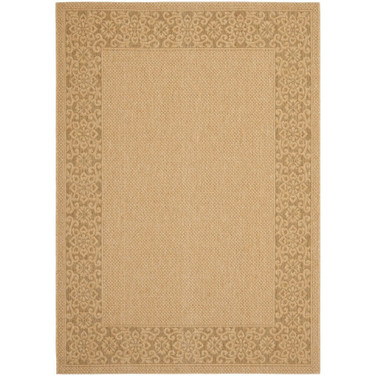 Courtyard Natural and Gold 6'7" x 9'6" Sisal Weave Outdoor Area Rug