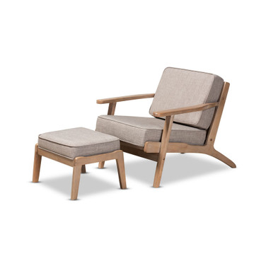 Furniture Sigrid Mid-Century Modern Armchair and Ottoman Set