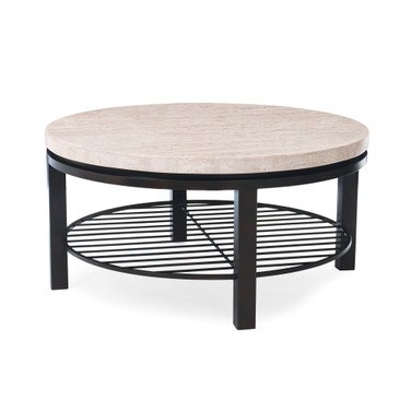 Tempo Travertine Top Round Coffee Table