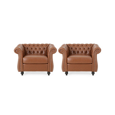 Silverdale Traditional Chesterfield Club Chairs Set, 2 Piece