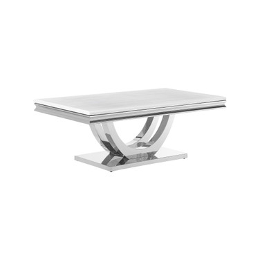 Adabella 18" Stainless Steel U-Base Rectangle Coffee Table