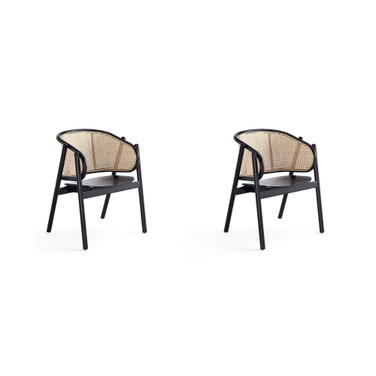 Versailles 2-Piece Ash Wood and Natural Cane Sophisticated Armchair