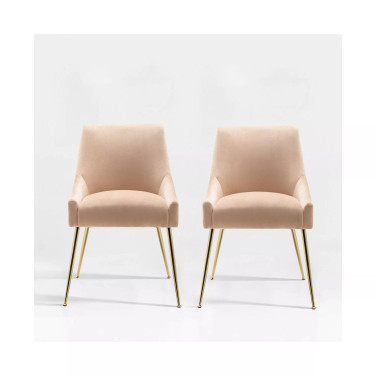 Upholstered Performance Velvet Accent Chair With Metal Leg (Set of 2)