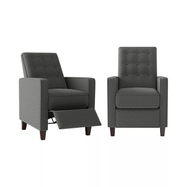 Gruber Pushback Square-Arm Recliner Chairs, Set of 2