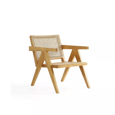 Hamlet 22.64" Ash Wood and Natural Cane Sturdy Accent Chair