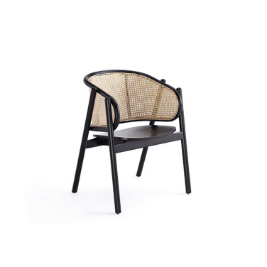 Versailles 23.62" Ash Wood and Natural Cane Sophisticated Armchair