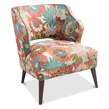 Simon Armless Floral Mod Chair