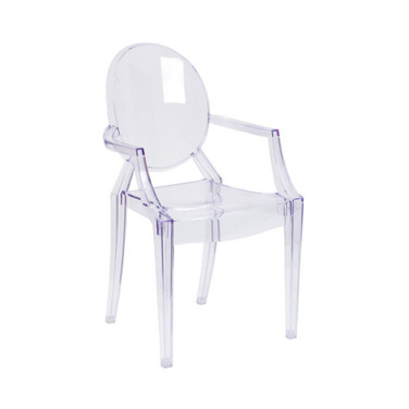 Oval Back Ghost Chair With Arms