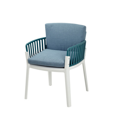 Sunny Two-Tone Chair With Removable Blue Cushions (Set Of 2)