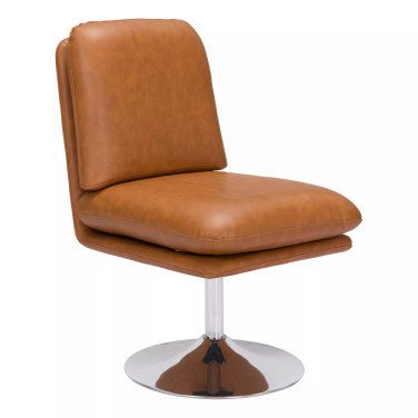 35" Steel, Polyurethane Rory Swivel Accent Chair