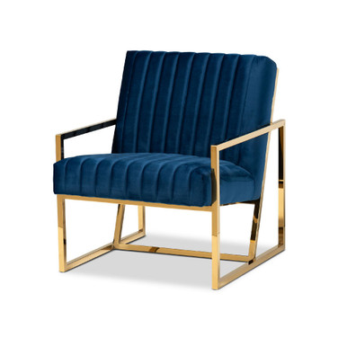 Janelle Luxe and Glam Velvet Fabric Upholstered Living Room Accent Chair