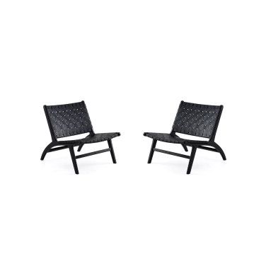 Maintenon 2-Piece Ash Wood Leatherette Upholstered Accent Chair