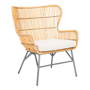 Lenu Rattan Accent Chair with Cushion