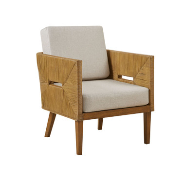 Blake 27" Wide Handcrafted Rattan Upholstered Accent Arm Chair