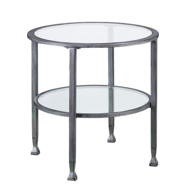 Brookford Metal And Glass Round End Table