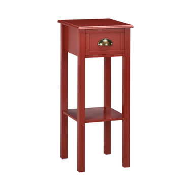 30" Elegant Narrow Accent End Bedside Sofa Table w/ Storage Drawer, Red