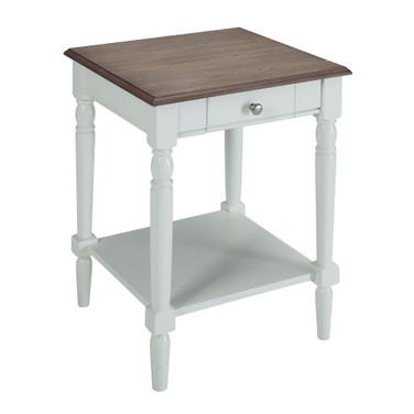 French Country 1 Drawer End Table with Shelf