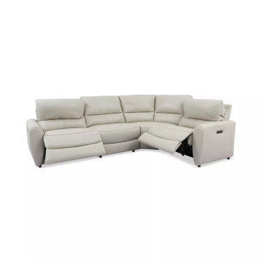 Danvors 4-Pc. Leather Sectional Sofa with 2 Power Recliners and Power Headrests