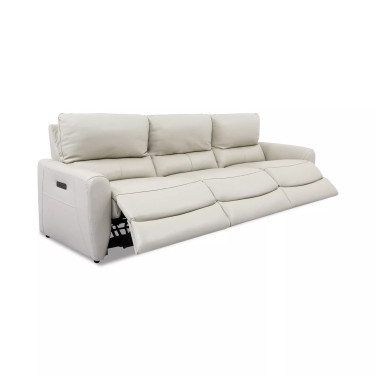 Danvors 3-Pc. Leather Sectional Sofa with 3 Power Recliners and Power Headrests
