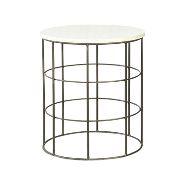 18.25" Marble Round Accent Table with Marble Top