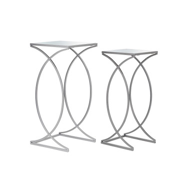 Metal with Glass Accent Table - Set of 2