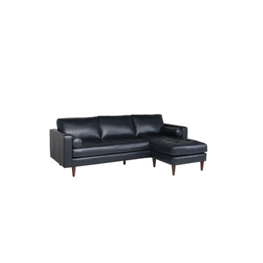 Maebelle 101" Leather Sofa With Chaise
