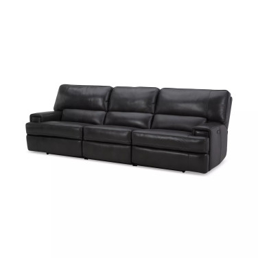 Binardo 118" 3 Pc Zero Gravity Leather Sectional with 2 Power Recliners
