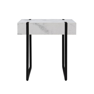 Rangy Modern Faux Marble End Table