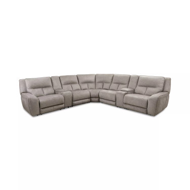 Terrine 7-Pc. Fabric Sectional with 3 Power Motion Recliners and 2 USB Consoles