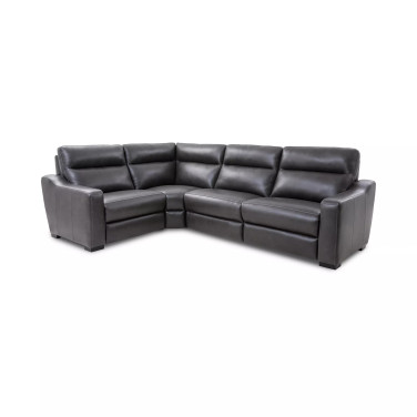 Gabrine 4-Pc. Leather Sectional with 2 Power Headrests