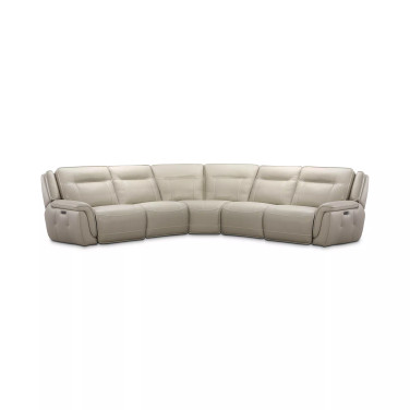 Lenardo 5-Pc. Leather Sectional with 2 Power Motion Recliners